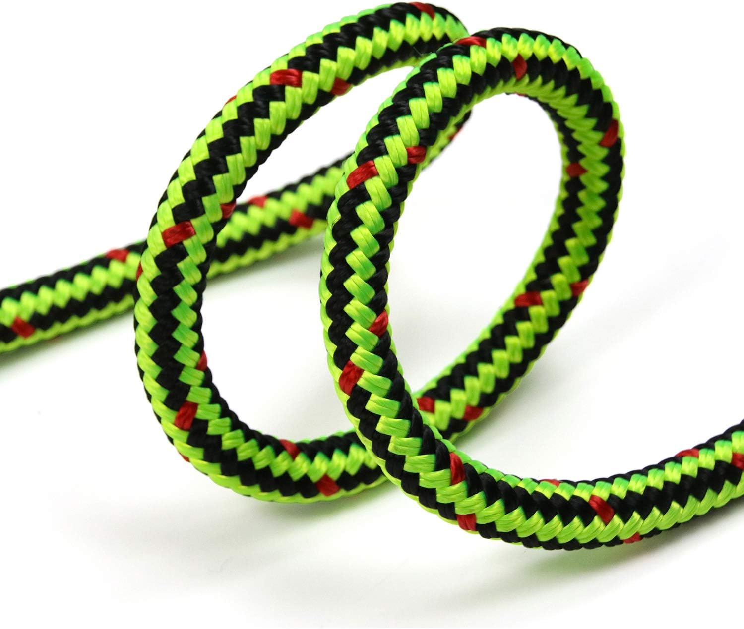 Perantlb 16 Strand Arborist Climbing Rope, UV Resistant and Weather Resistant Double Braided Boat rope1 / 2 "by 150 'Black with Green…