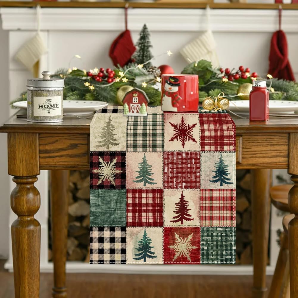 RABUSOFA Christmas Table Runner 13 x 72 Inch Christmas Decorations for Home