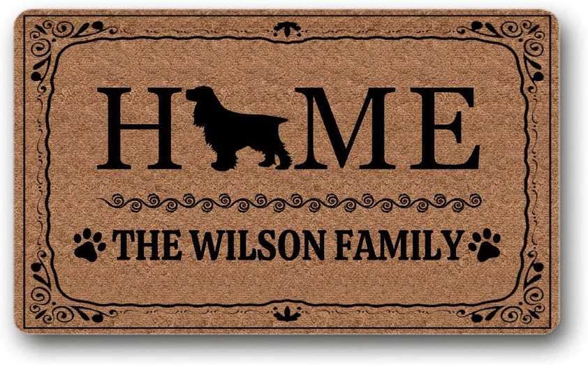 Personalized Custom Family Name French Bulldog Doormat Home Decorative Indoor Outdoor Entrance Floor Mat Rug for Entrance 15.7x23.6 inch