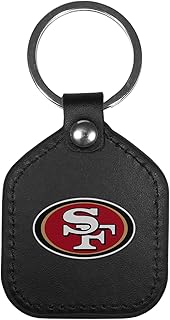 Siskiyou Sports NFL San Francisco 49ers Unisex Leather Square Key Chains, Black, One Size
