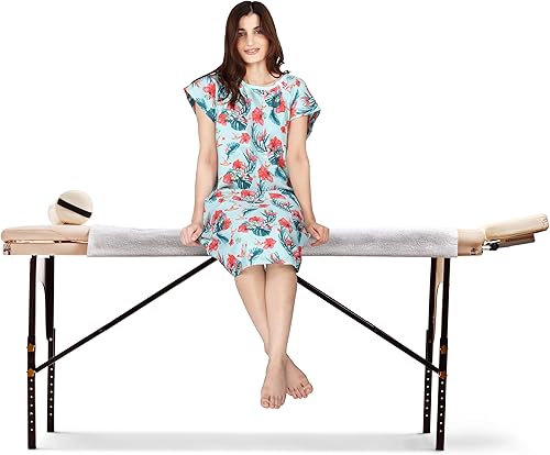 Miniatura 12 de Utopia Care Vestido de hospital, 100% algodón para paciente Azulejo rosa,Chicle azul,Gris Floral,Floral rosa,Azul Polkadots,Gris Polkadots,Polkadots