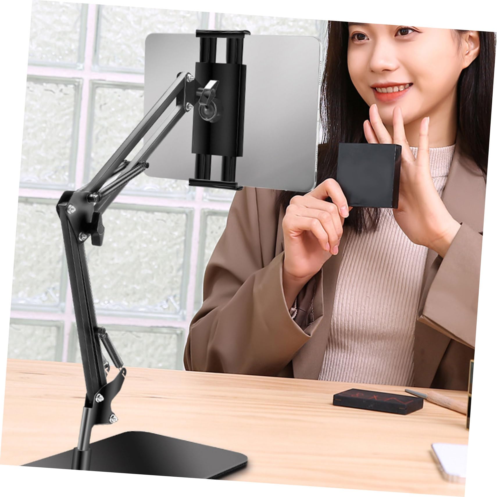 Operitacx Soporte Telescópico para Teléfono Móvil Soporte de Escritorio para Tableta para Uso Oficina o Hogar