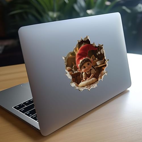 Miniatura 5 de Baker Baker, pan, gnomo, cocina, agujero de pared, adhesivo de pared 3D