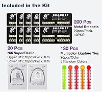 Vista 4 de 200 piezas/Paquete Mini Brackets Roth Roth Modelo de Dientes 022 Ranura Enlazable con Gancho en 345