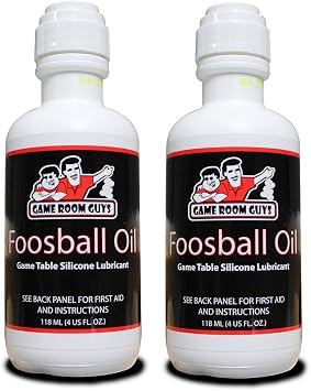 Game Room Guys Foosball Rod Silicone Lubricant 4oz Bottle No Spill Dauber Applicator - Package of 2 - Made in the U.S.A.