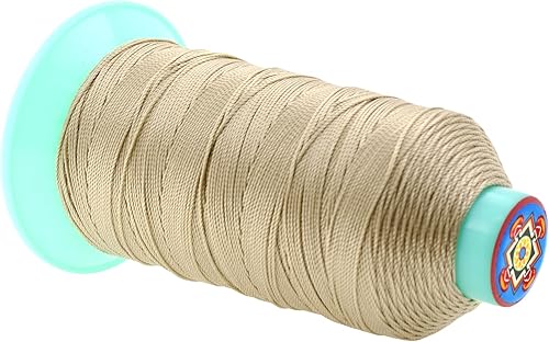 Miniatura 372 de Mandala Crafts Hilos de coser resistentes de nailon consolidado, hilo para tejer jeans de cuero, hilos de tapicería marina al aire libre, Beige