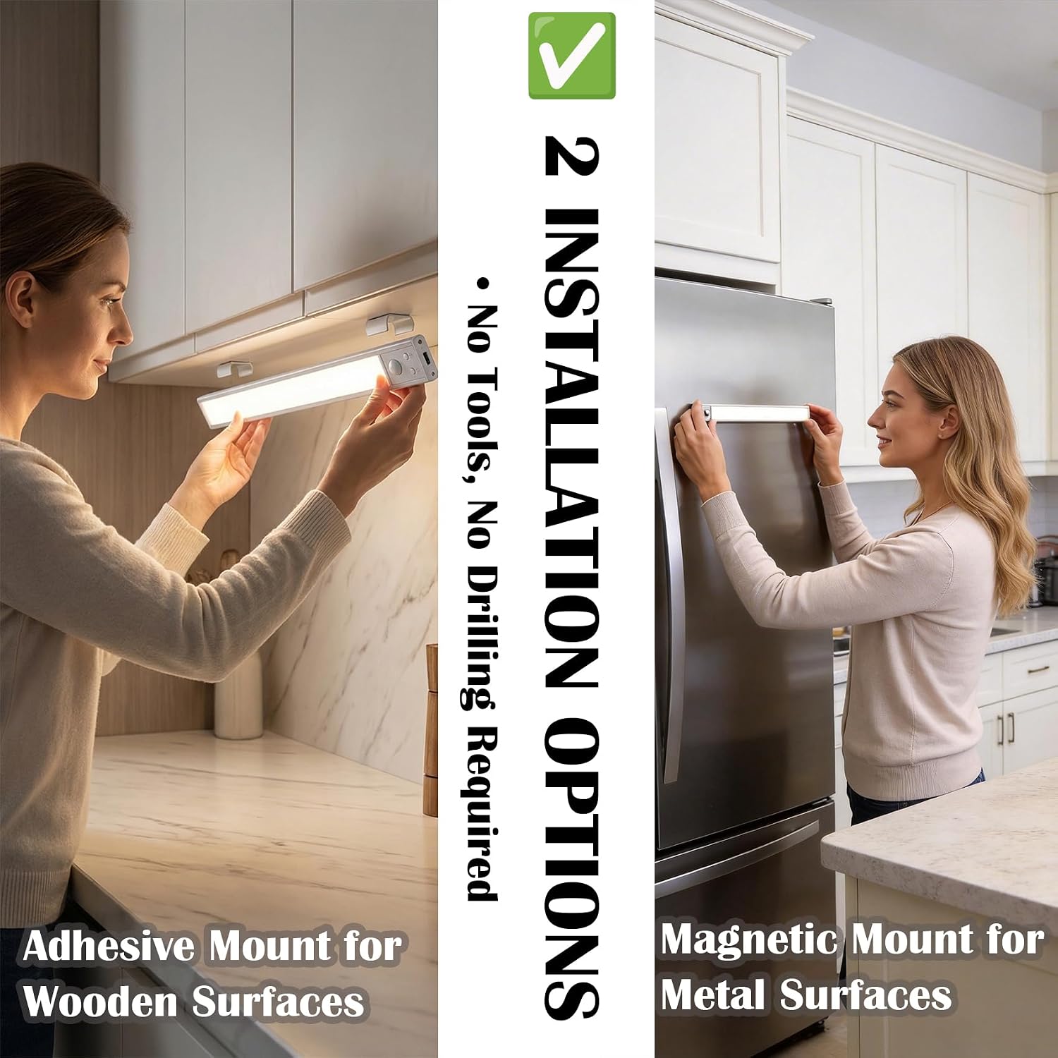 Motion Sensor Light Indoor, 30cm Rechargeable LED Closet & Under Cabinet Light with Magnetic Mount, Stepless Dimming & 3 Color Temperatures, Night Light for Kitchen,Bedroom,Hallway & Stairs (3, white) image 5