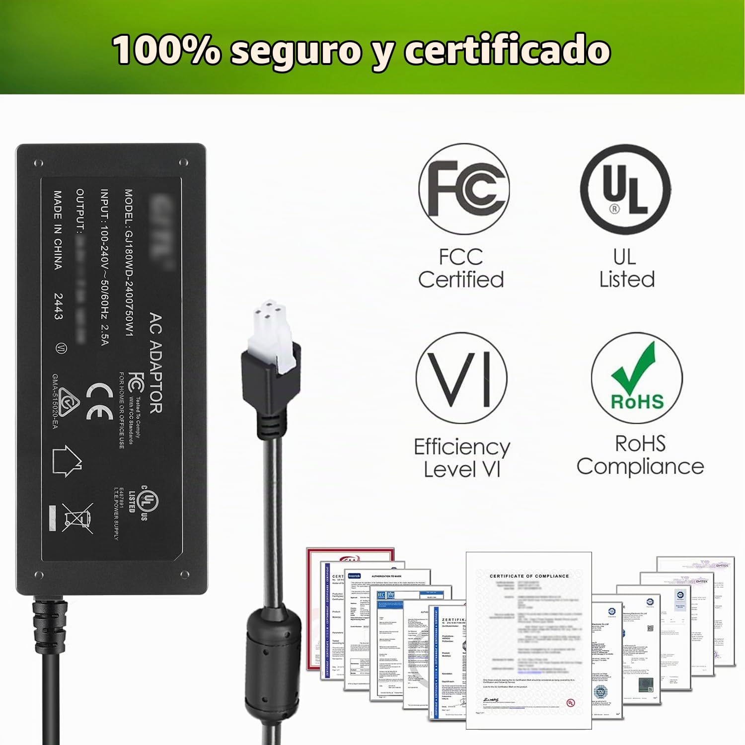 Lonnky Alimentatore 180W AC/DC Compatibile con Boost Kit 180 (8Nm) CSL DD e Gran Turismo DD Pro Endor6200-2400750p Endor6200-207050 Tensione Globale 100V-240V
