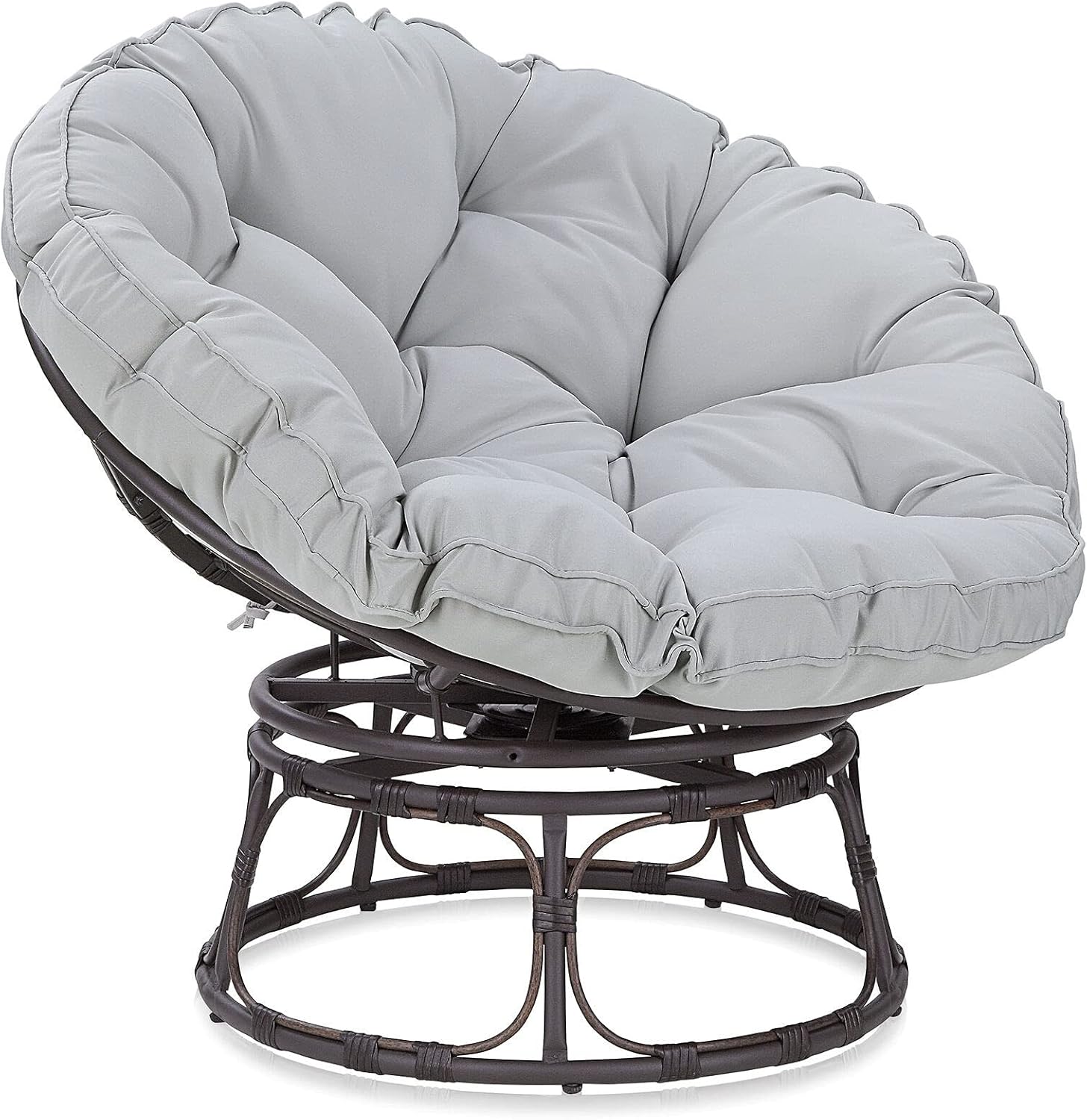 Papasan Chair W/Tufted Cushion and Steel