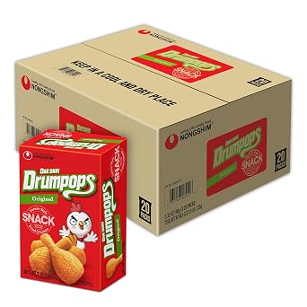 Nongshim Dakdari Drumpops Original, Korean Chicken Snack Chips, 20 Count