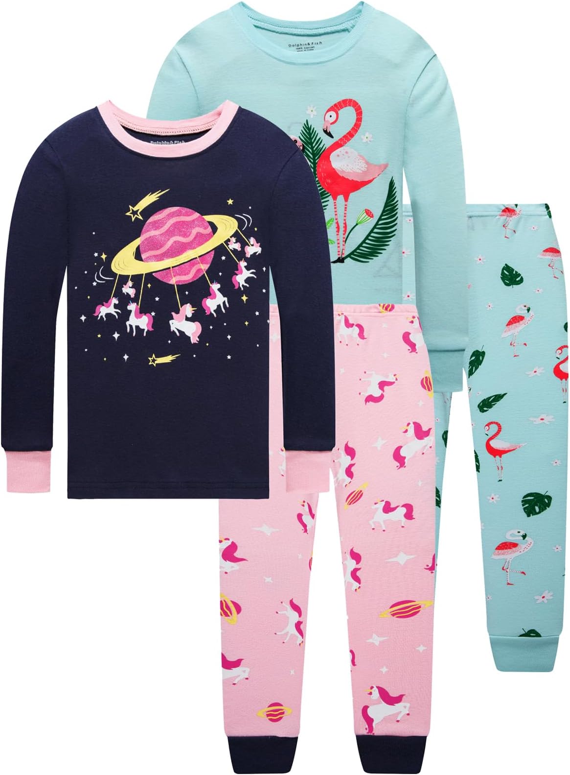 Boys and Girls Soft Pajamas 100% Cotton Toddler Pjs Long Sleeve Kid Sleepwear Sets