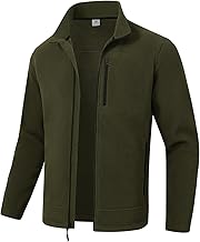 Mens Fleece Hiking Jackets,Work Fleece Mens,Winter Outdoor Warm Lightweight Jacket with Zip Pockets