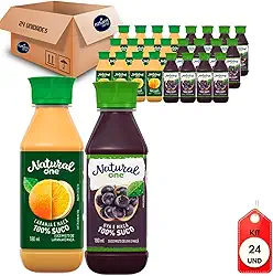 Suco Natural One Laranja-Maçã e Uva 180ml (24 Unidades)