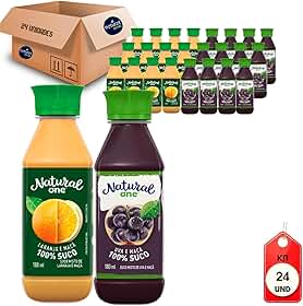 Suco Natural One Laranja-Maçã e Uva 180ml (24 Unidades)