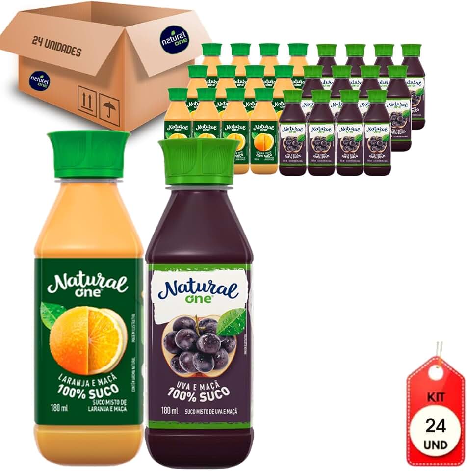 Suco Natural One Laranja-Maçã e Uva 180ml (24 Unidades)