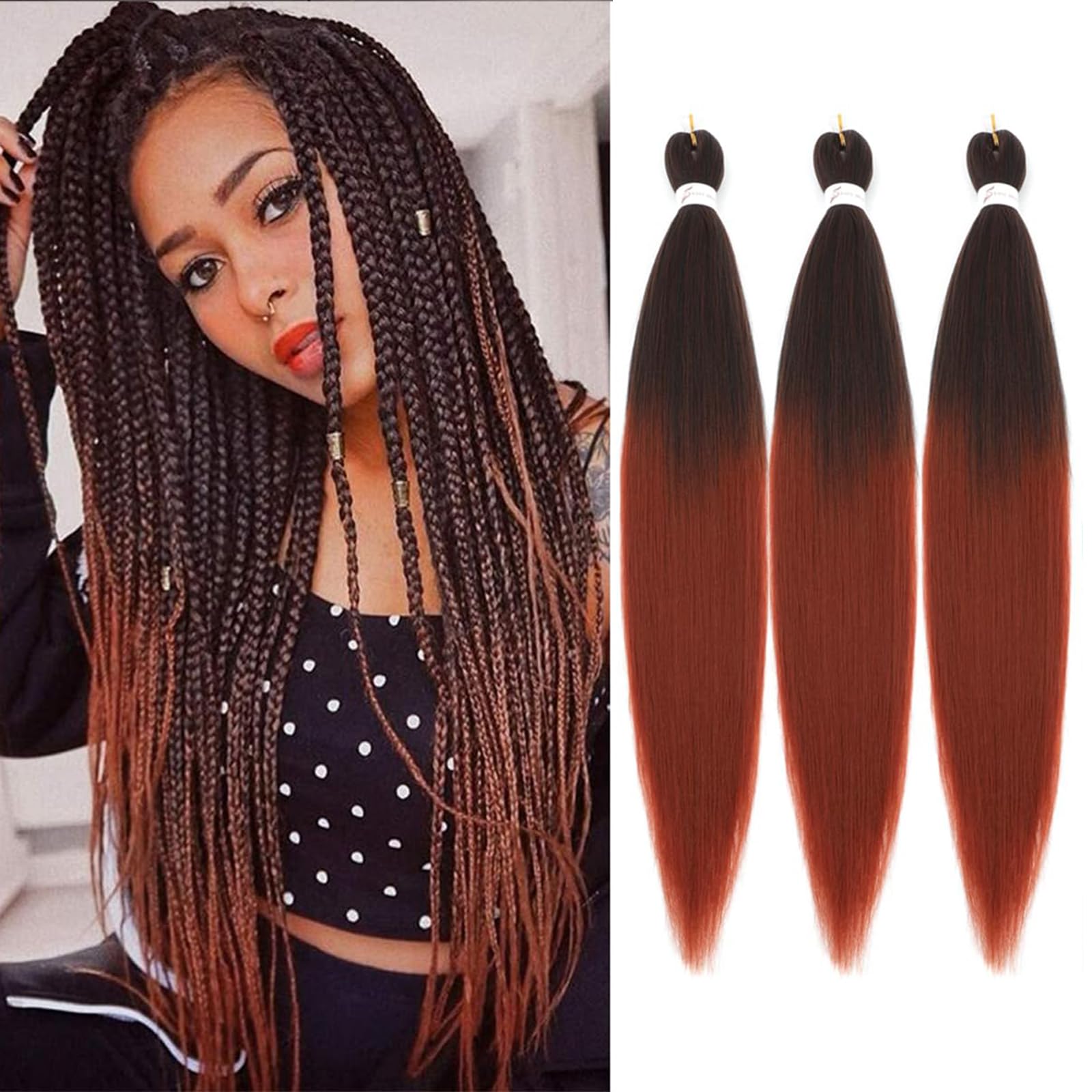 Braiding Hair Pre Stretched 30 Inch 3 Packs Long Braiding Hair Extension Pre Stretched Braiding Hair Professional Synthetic Hair For Braiding Crochet Twist Braids Soft Yaki Texture(30",1B/350-3P)