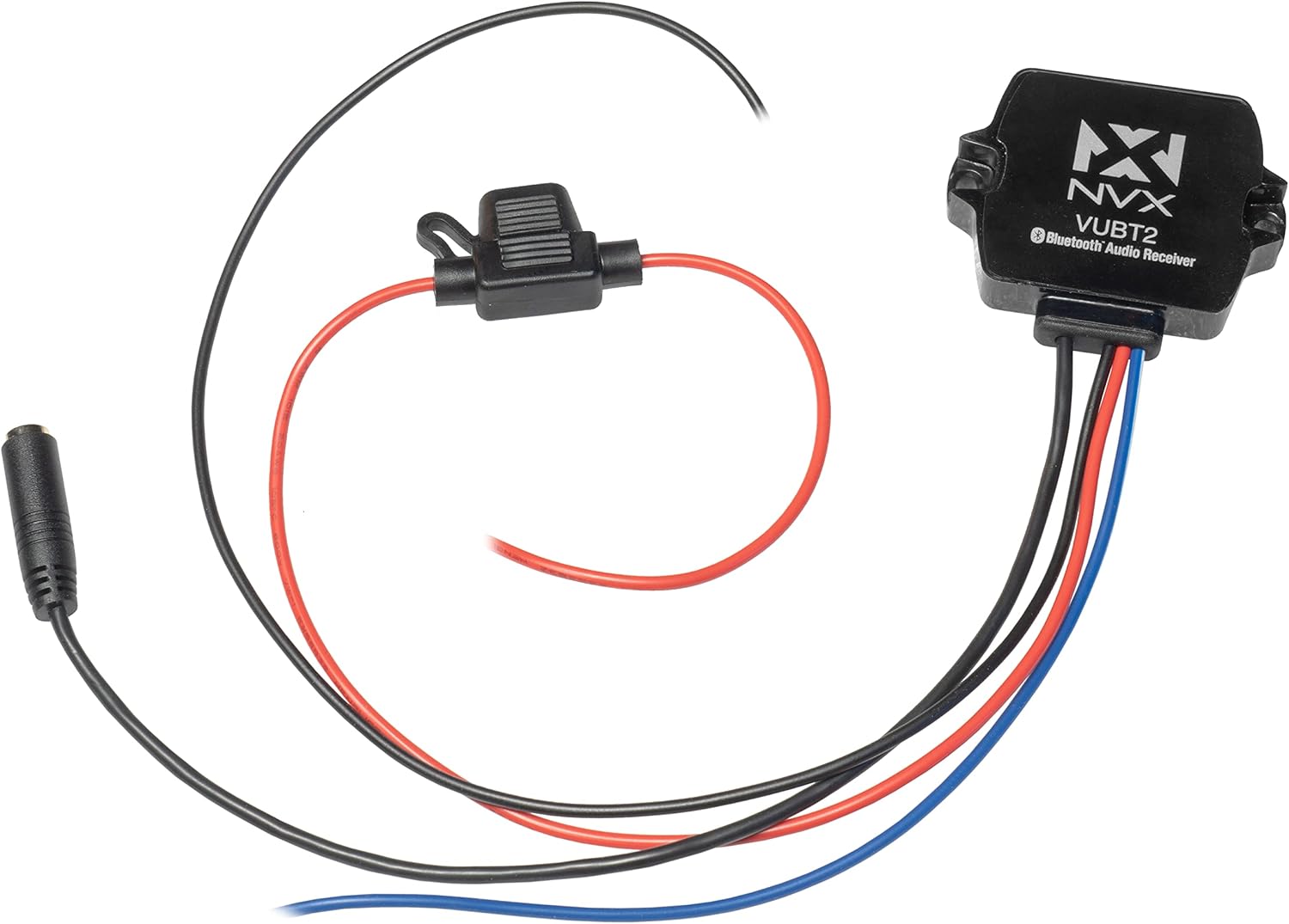 NVX VUBT2 Bluetooth Audio Receiver with all included cables and fuse