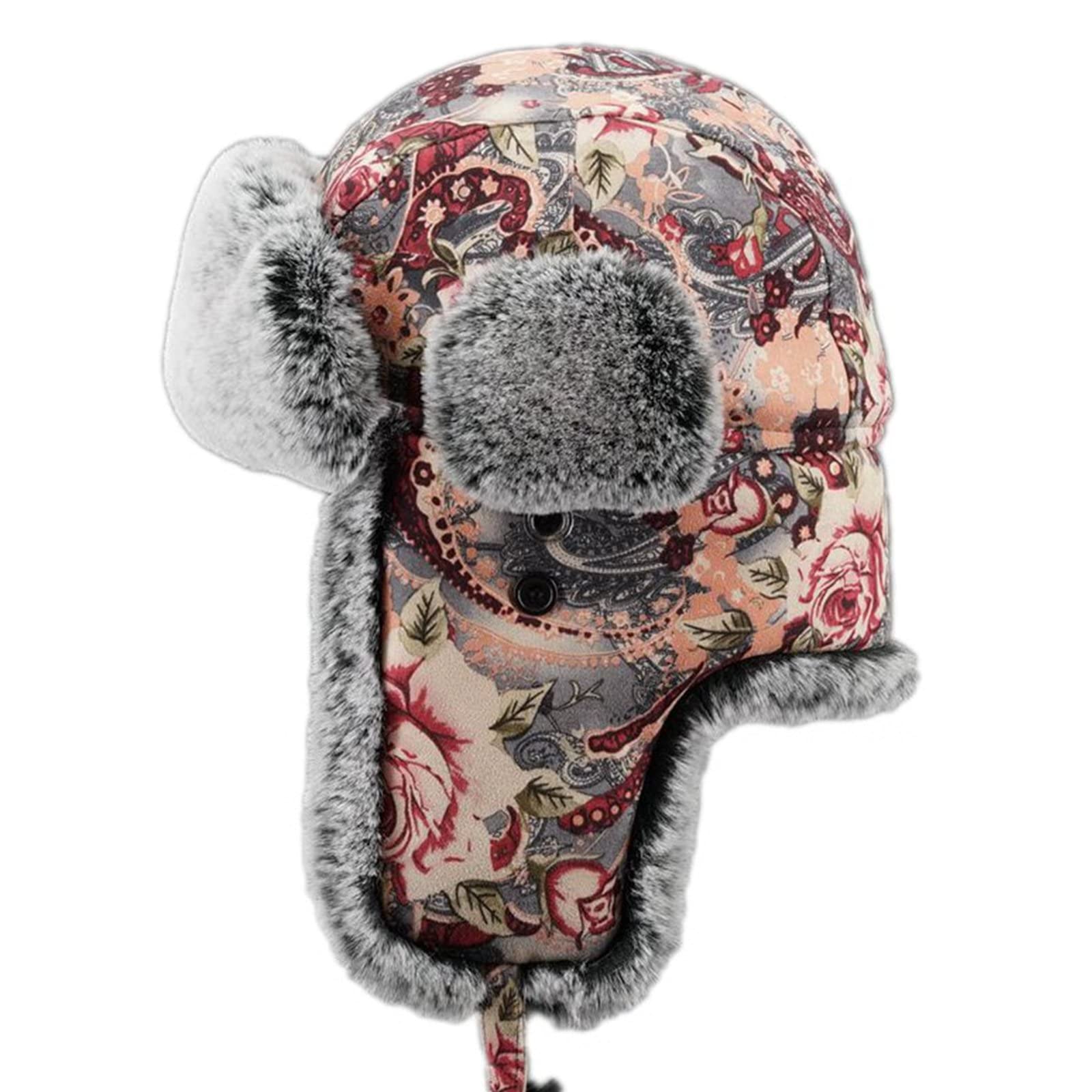 Inverno Sci Cappello in Pelliccia Sintetica Berretto Russo Cappello con Paraorecchie Uomo Donna