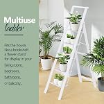 WOA WOA 5 Step Ladder, Lightweight Portable 5 Step Folding Ladder with Safety Handgrip, Kitchen Step Stool with Wide Anti-Slip Pedals, Capacity 300 Lbs - White