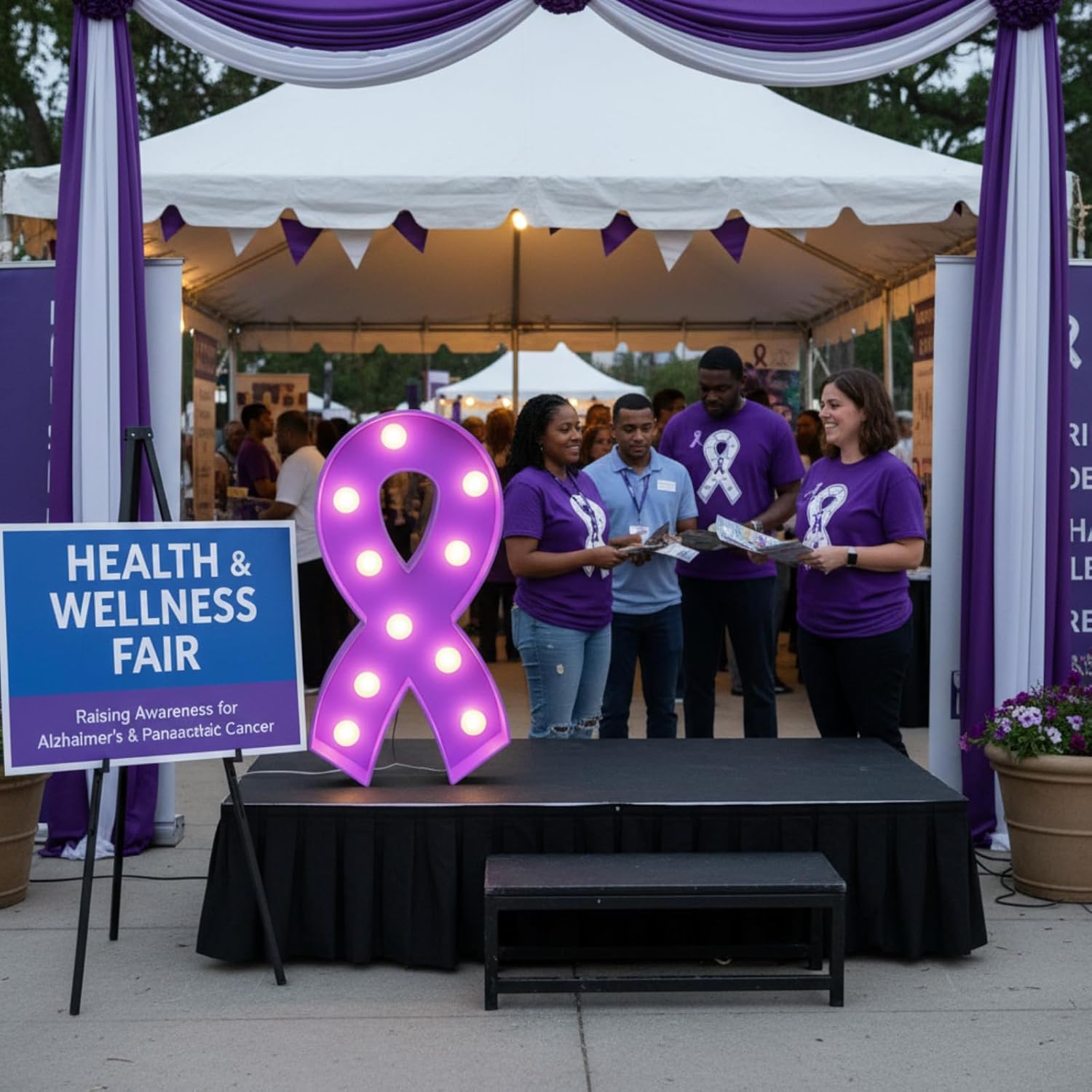 Retisee 3ft Light up Marquee Purple Cancer Awareness Ribbon Mosaic Balloon Frame with Light Epilepsy Pancreatic Cancer Awareness Items Pre-Cut Foam Board Lupus Domestic Violence Alzheimers Products