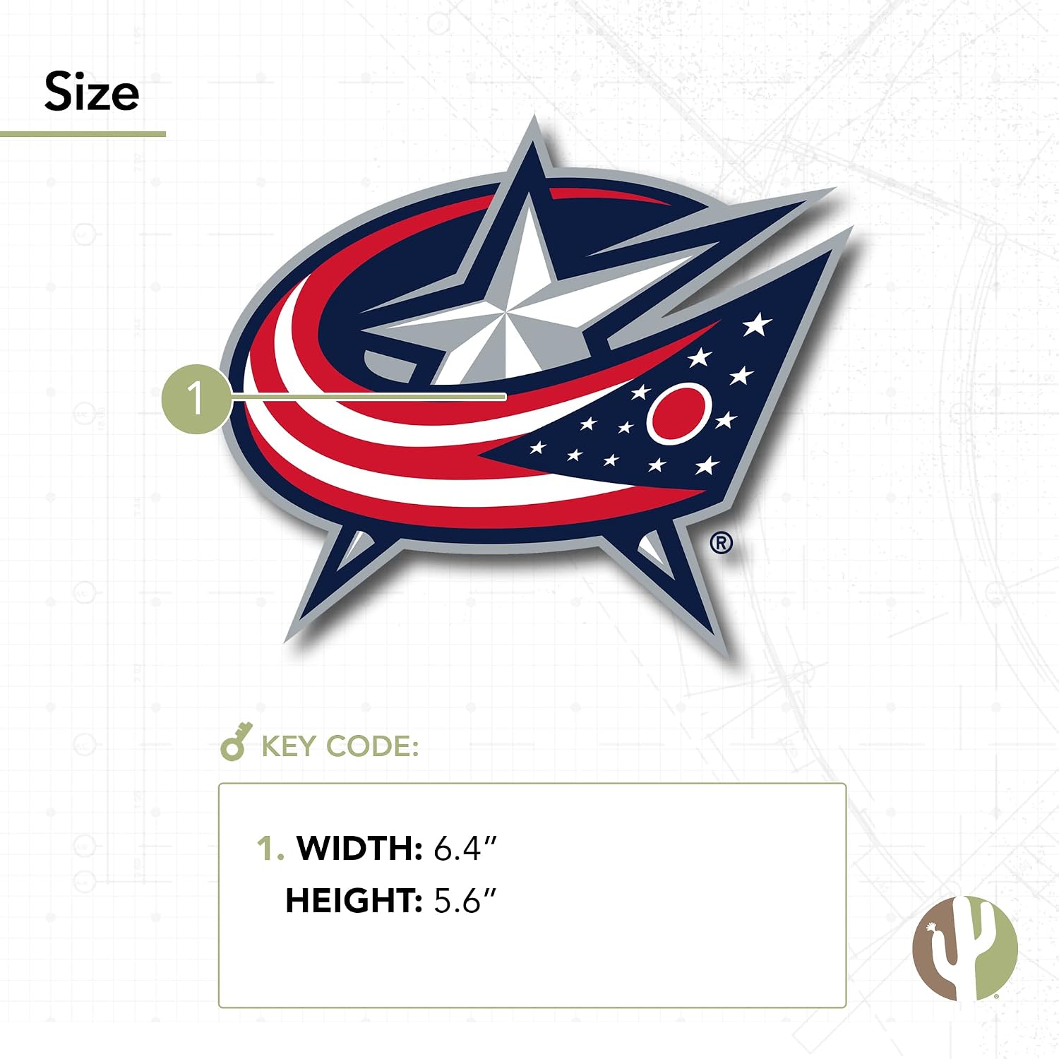 Desert Cactus Columbus Blue Jackets Sticker NHL Team National Hockey League Vinyl Decal Laptop Water Bottle Car Scrapbook (Individual A)