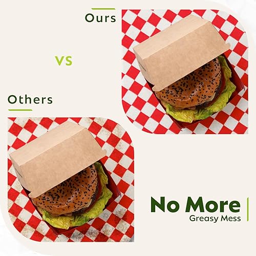 Miniatura 5 de Culiware - Hojas de papel Deli, 12 x 12 pulgadas, 1000 unidades, hoja de cera a cuadros clásica, forros de canasta de alimentos precortados, papel