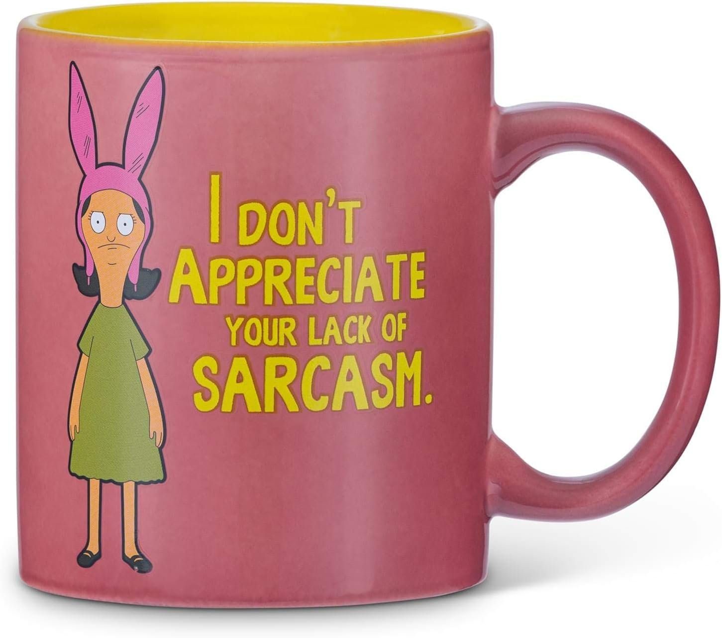 Bob's Burgers Coffee Mug - I Don't Appreciate Your Lack Of Sarcasm - 12oz Louise Belcher Printed Mug