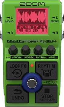 ZOOM MS-90LP+ Looper Pedal for Guitar and Bass, 32-bit float, 100 loops, 90 minutes per loop, max. 13 hours of recording, layers, effects & rhythm patterns, live & studio