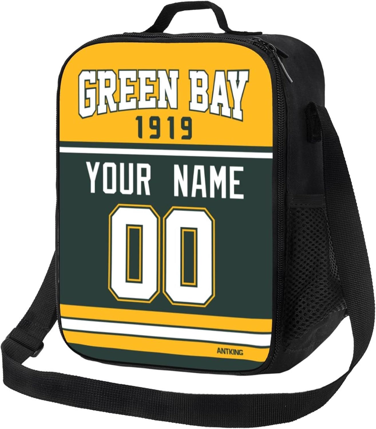 ANTKING Green Bay Lunch Bag Custom Name and Number Lunch