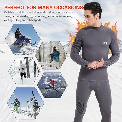 Vista 7 de MEETYOO Camisa térmica de manga larga con cuello alto para hombre, ropa interior de compresión ligera, transpirable, capa base