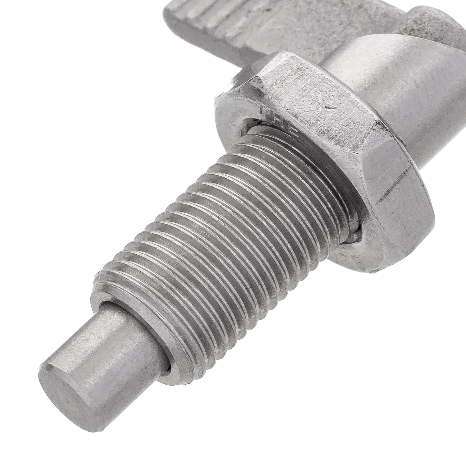 M10 x 1.0 x 21mm Thread 6mm Pin Diameter Lever Indexing Spring Plunger with Stop Notch - Stainless Steel L-Shaped Retractable Locking Bolt Knob Threaded Index Mechanism Accessory Tool