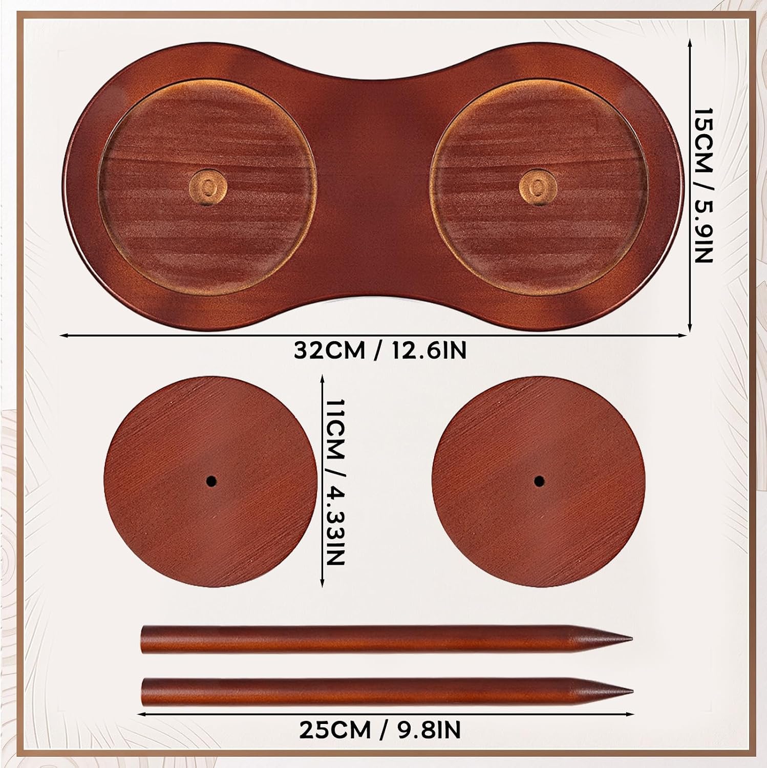 Novabright Extra Large Wooden Yarn Holder, Double Spindle for Knitting