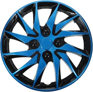 BESPORTBLE Tapacubos Decorativos De 14 Pulgadas para Coche Diseño Azul Y Negro Instalación Sencilla Protección Completa para Llantas