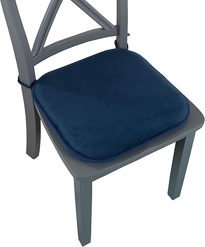 Miniatura 6 de Lavish Home Cojines de felpa para silla, paquete de 4 almohadillas de espuma viscoelástica para comedor, cocina, asientos de patio al aire libre,