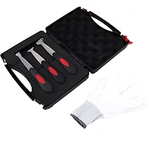 Windshield Urethane Removal Tool Kit, 3PCS Auto Glass Urethane Adhesive Razor Blade Scraper Tools, Car Windscreen Bottom Glue Trimming Knife, for Windshield Repair Clean