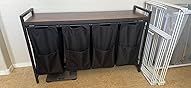 HOOBRO Wasmand, wasverzamelaar met Plank, wassorteerbak, 2 vakken, Waswagen, 2 x 49,5 L, Waszak van oxford stof uitneembaar, Vintage Bruin-Zwart EBF72XY01