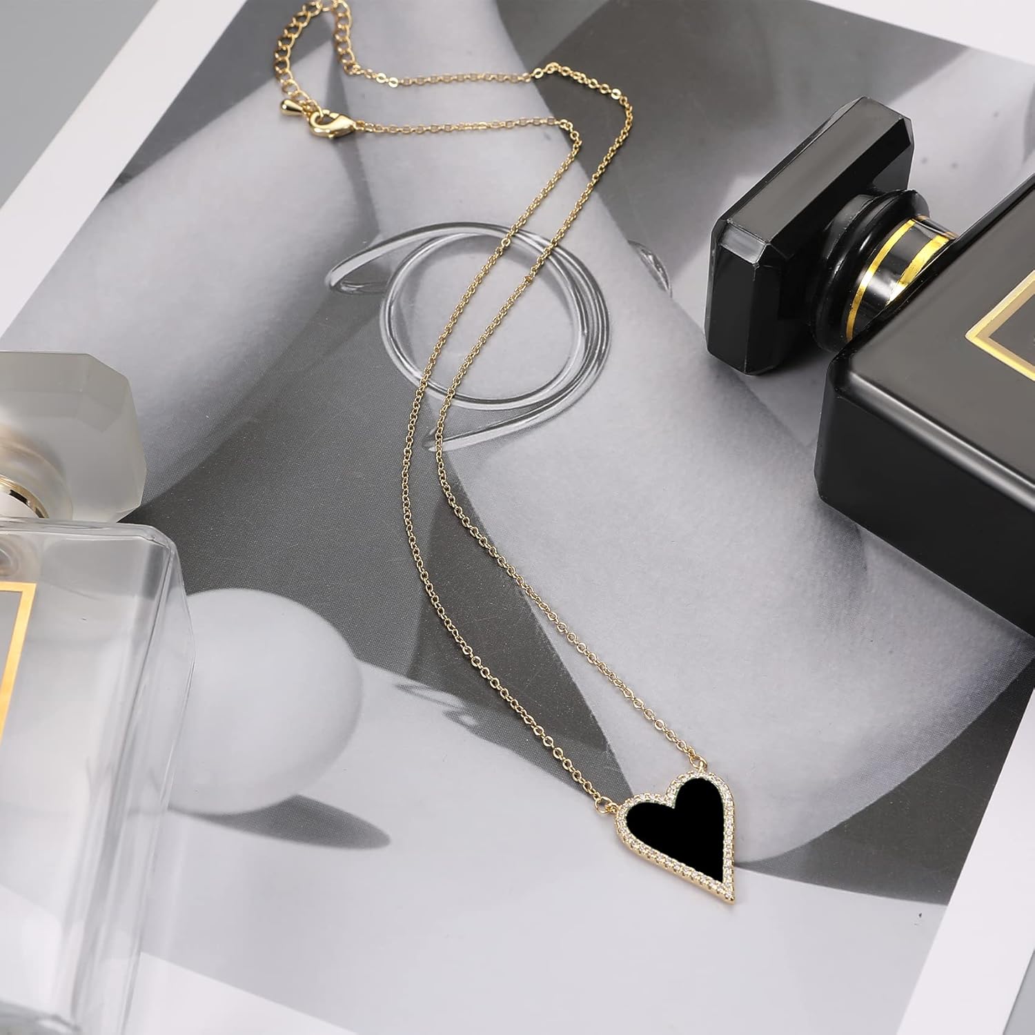 Heart Necklace for Women Trendy Preppy Jewelry Gold Plated Love Heart Pendant, Heart Paperclip Chain Necklace Cute Heart Necklaces Birthday for Women Dainty Jewelry - Image 5