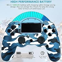 Vista 4 de SHEPUDRUC Wireless Controller for PS4, 2 Pack Remote Control Compatible with P4/Slim/Pro with Dual Vibration/Audio/Six-axis Motion Sensor/Game