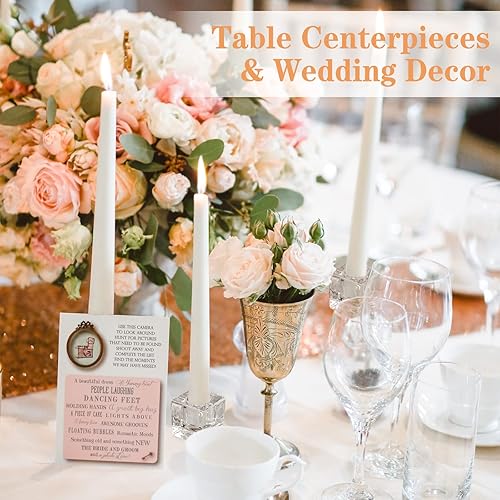 Miniatura 2 de Glass Candle Holder Set of 6 Taper Candle Holders for Candlesticks Clear Crystal Candle Stick Candle Holders for Table Centerpiece Square