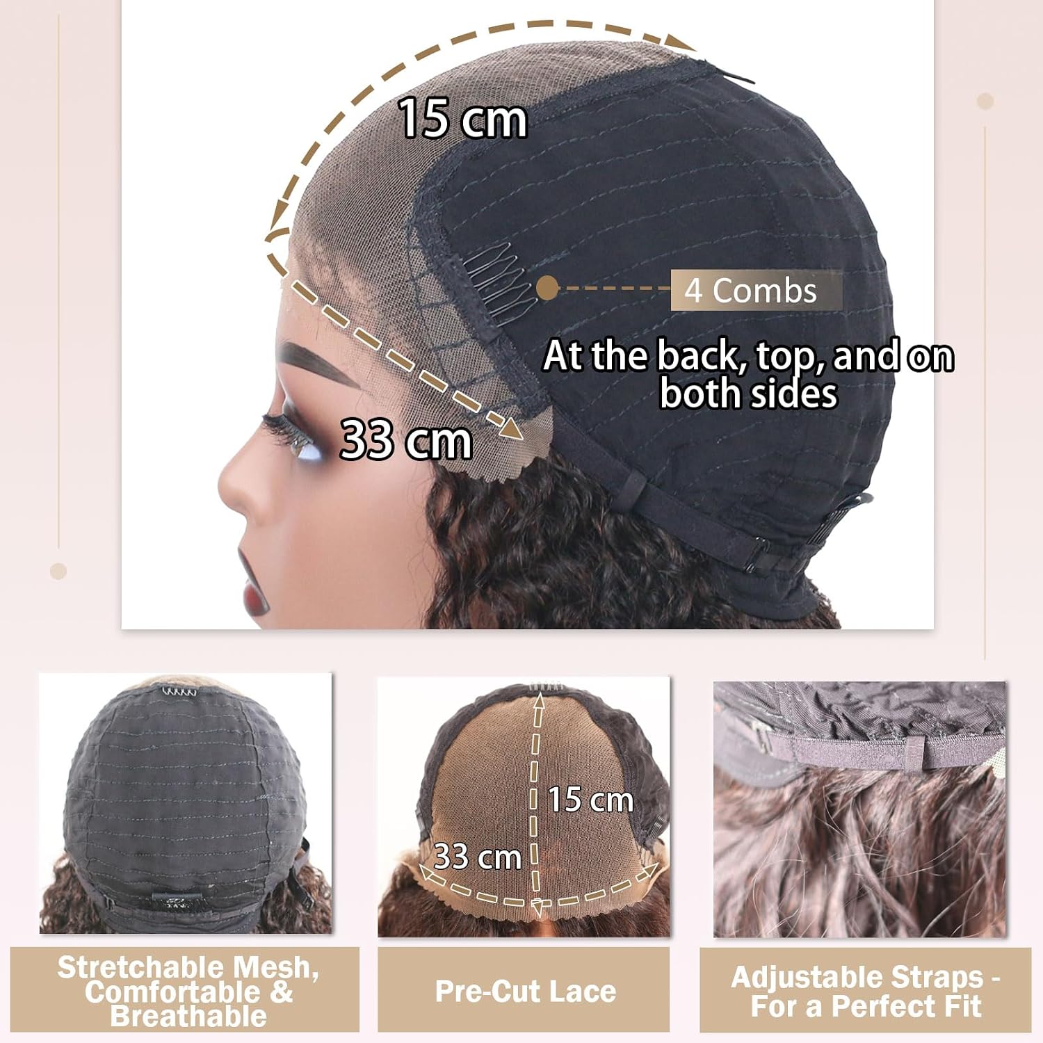 13x6 Lace Front Wigs Human Hair Glueless Wear and Go Straight Wigs Human Hair Pre Plucked Pre Cut HD Lace Frontal Layered Wig with Baby Hair 16 Inch