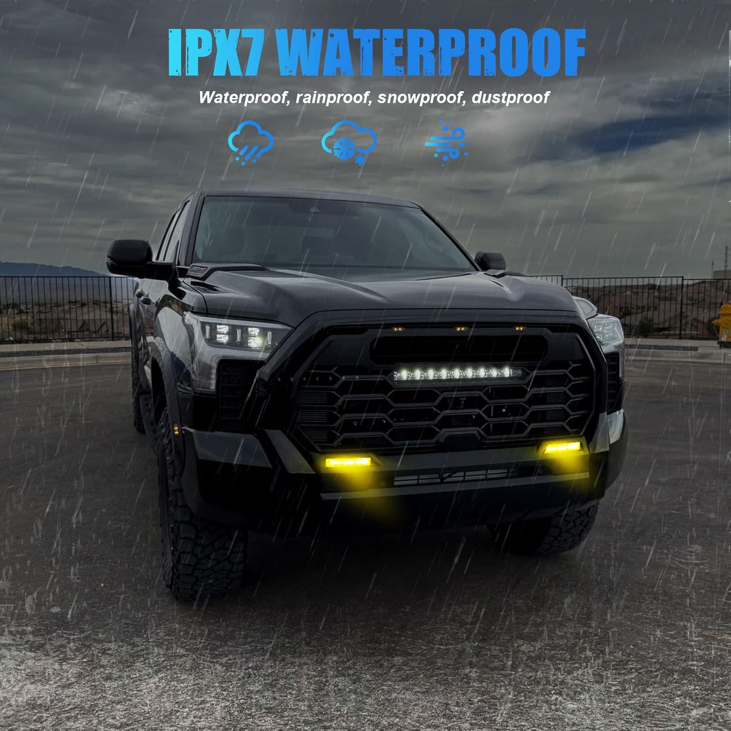Yellow LED Fog Light Compatible with Tacoma 2024-2025, Tundra 2022-2025, 4Runner 2025, Sequoia 2023-2025 Front Bumper Fog Lamp 2 Packs