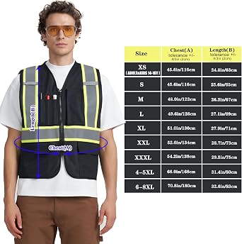 A-ksafety سترة أمنية عالية الوضوح لحراس الأمن وعمال السلامة والبناء وعمل الرجال