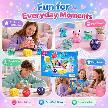 8 Piece Squishy Box, Squishy Fun Mystery Box Set Pack Squishies