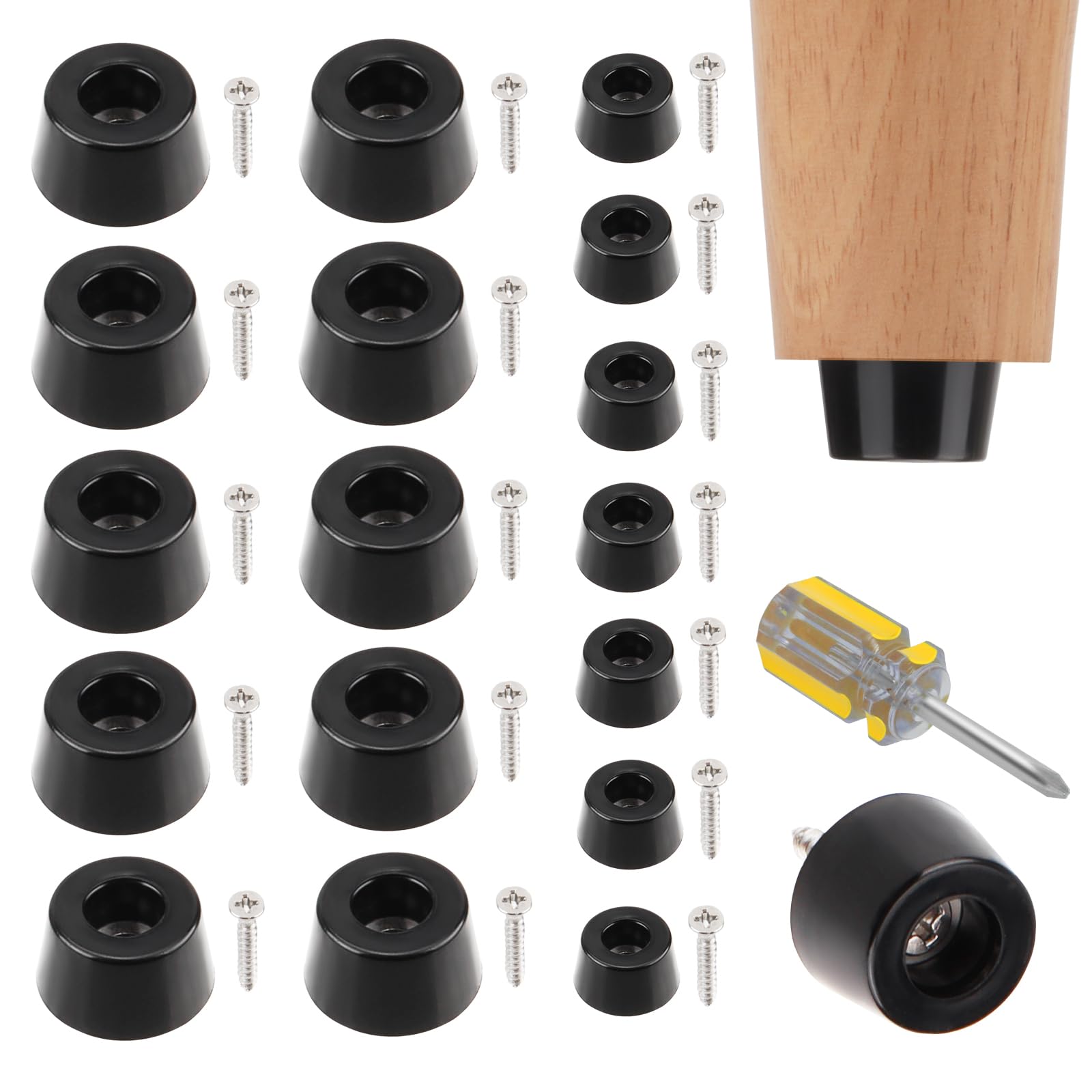 130 Stück Gummifüße Set – 3 Größen, Mit Edelstahlschrauben, Für Möbel & Küchengeräte