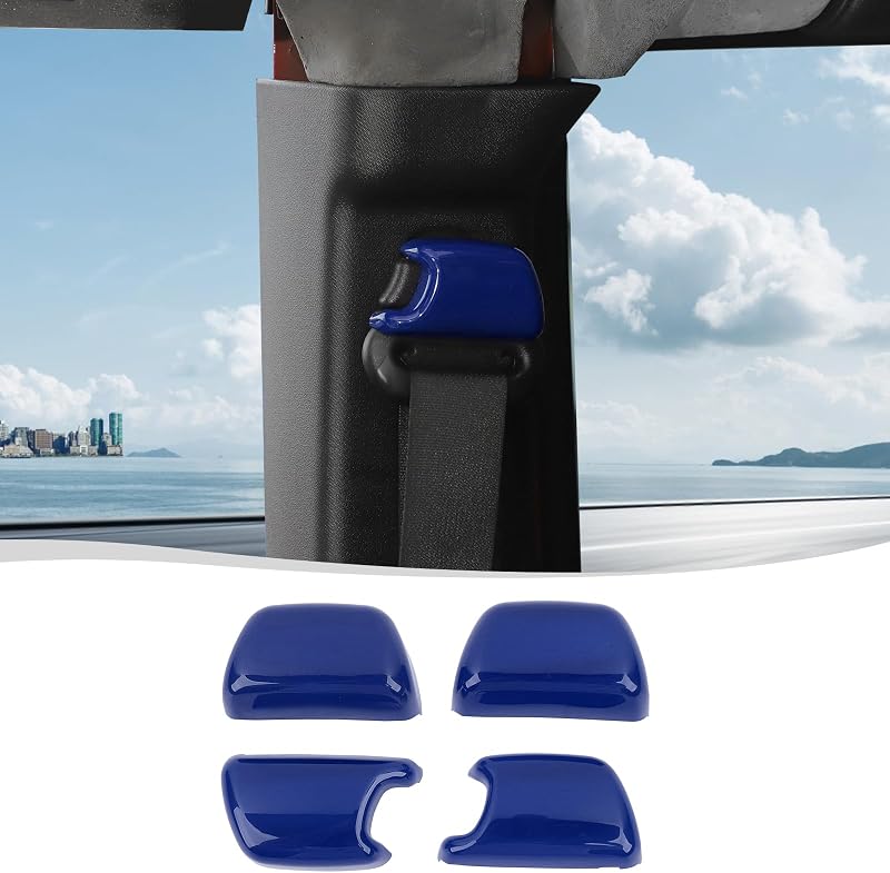Capa de acabamento da fivela do cinto de segurança Voodonala azul para Jeep Wrangler JK JKU 2007–2018