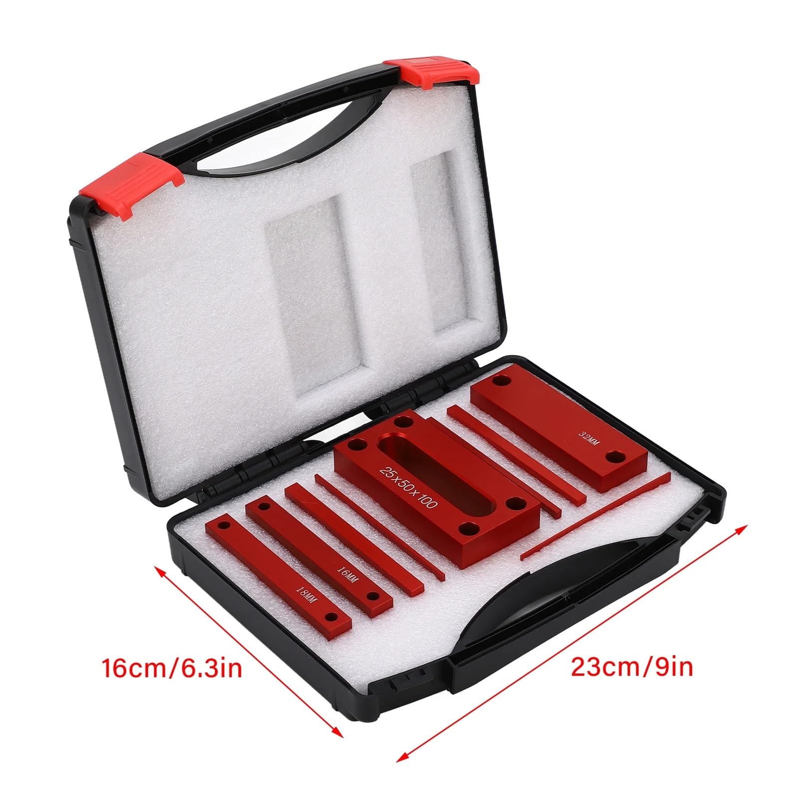 Set di 9 blocchi misura 'altezza in lega alluminio, barre installazione for la lavorazione del legno, strumenti misurazione for fresatrici, seghe da tavolo,Misurazione Di Precisione