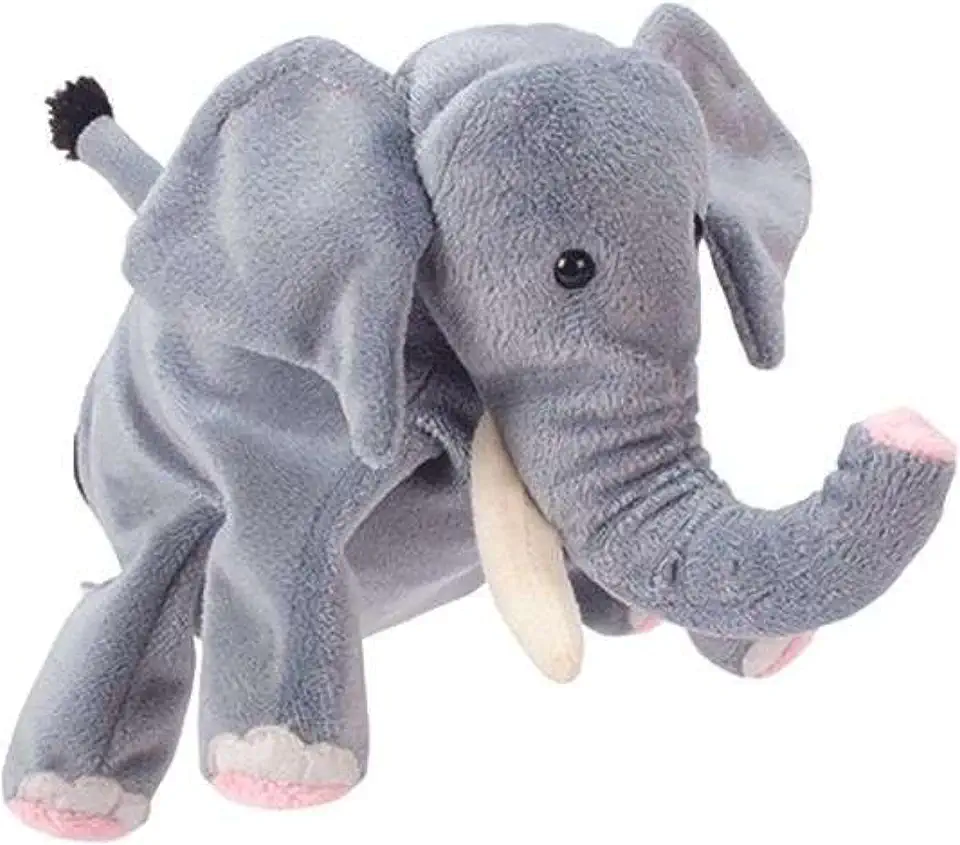 Beleduc Hand Puppet - Elephant Plush Toy for Kids, Soft & Interactive Puppet for Storytelling, Creative Play, Learning, and Imaginative Fun for Toddlers and Children