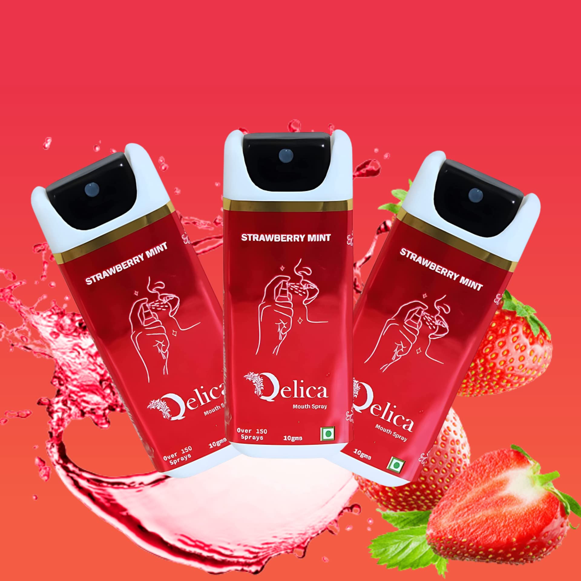 Qelica Instant Mouth And Breath Freshner Spray For Bad Breath | Longlasting Freshness |Instant Germ Kill Fresh Breath, Germ Fighting Formula (Strawberry Flavour Spray 30gm) (Combo Pack of 3)-picture-26