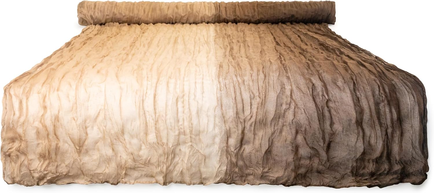 Multi Color Fade Cheesecloth Table Runner- These Boho, Natural, Light Cheesecloth Runners for Your Wedding, Shower, Party or Special Occasion (Rustic Earth & Boho) (Sunset Yellow to Red)