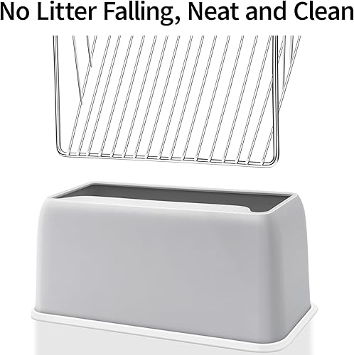 Miniatura 8 de UFECODO Cuchara de arena para gatos de tamizado rápido con soporte de soporte, pala de acero inoxidable con mango de madera ergonómico, resistente y